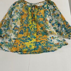 Vibrant Floral Women's Blouse by Figueroa & Flower Petite XL